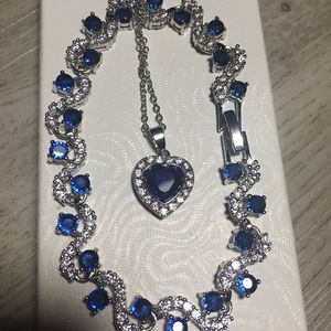💙Barzel Beautiful Sapphire Necklace and bracelet set💙